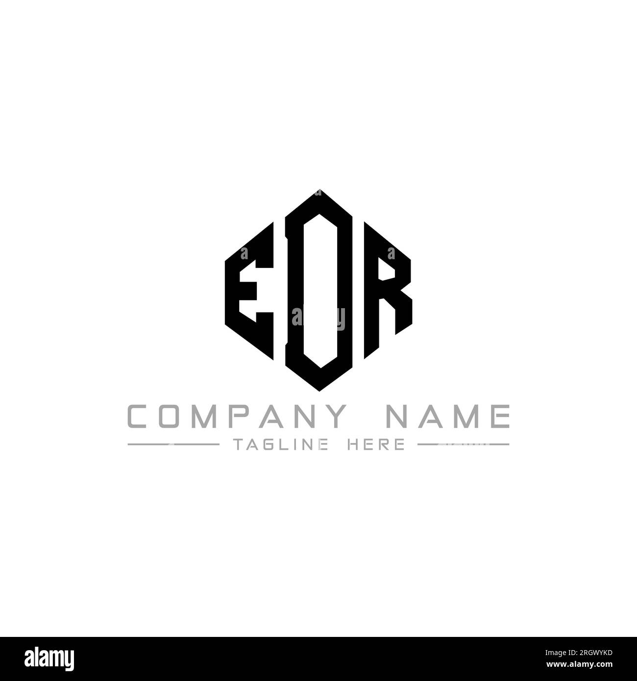 EDR letter logo design with polygon shape. EDR polygon and cube shape logo design. EDR hexagon vector logo template white and black colors. EDR monogr Stock Vector