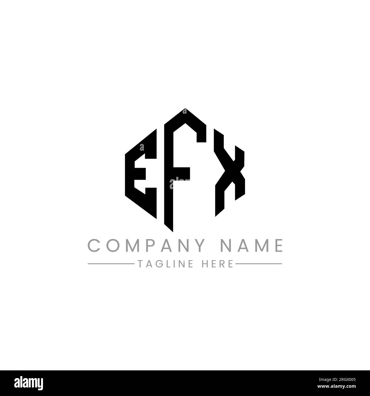 EFX letter logo design with polygon shape. EFX polygon and cube shape