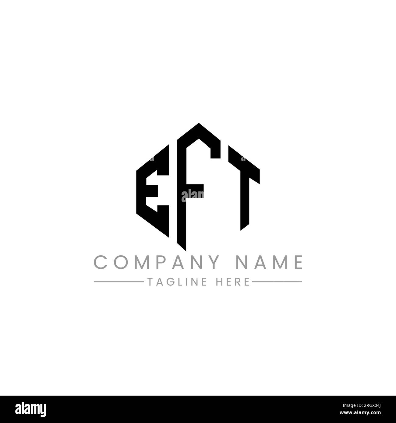 EFT letter logo design with polygon shape. EFT polygon and cube shape