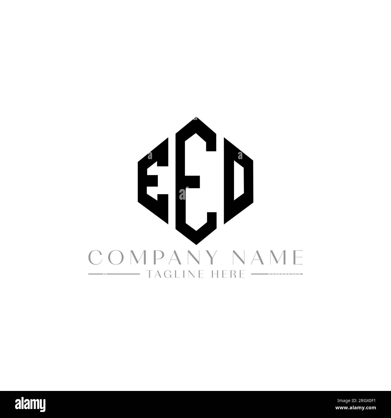 EEO letter logo design with polygon shape. EEO polygon and cube shape logo design. EEO hexagon vector logo template white and black colors. EEO monogr Stock Vector