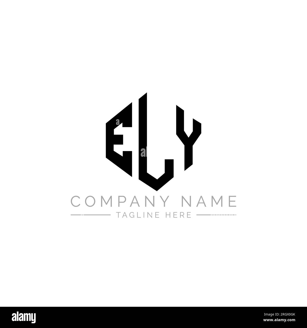 ELY letter logo design with polygon shape. ELY polygon and cube shape ...