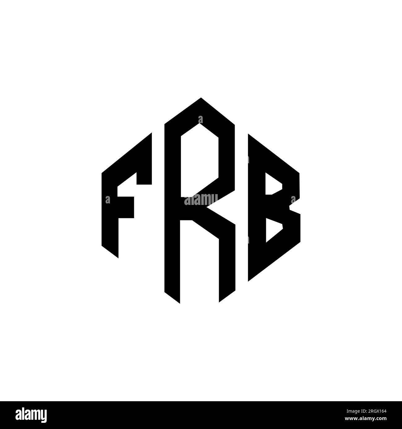 FRB letter logo design with polygon shape. FRB polygon and cube shape logo design. FRB hexagon vector logo template white and black colors. FRB monogr Stock Vector