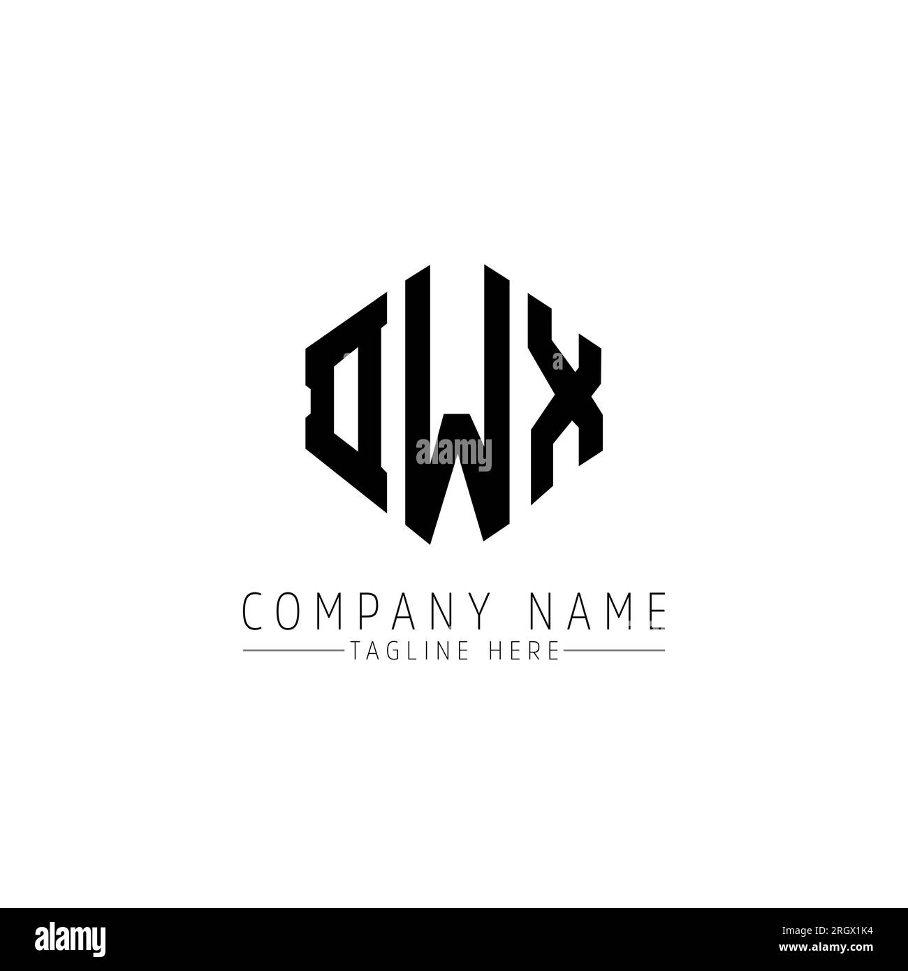 DWX letter logo design with polygon shape. DWX polygon and cube shape ...