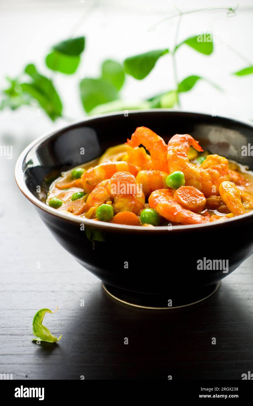 masala with green pea,carrot,shrimps and nut Stock Photo Alamy