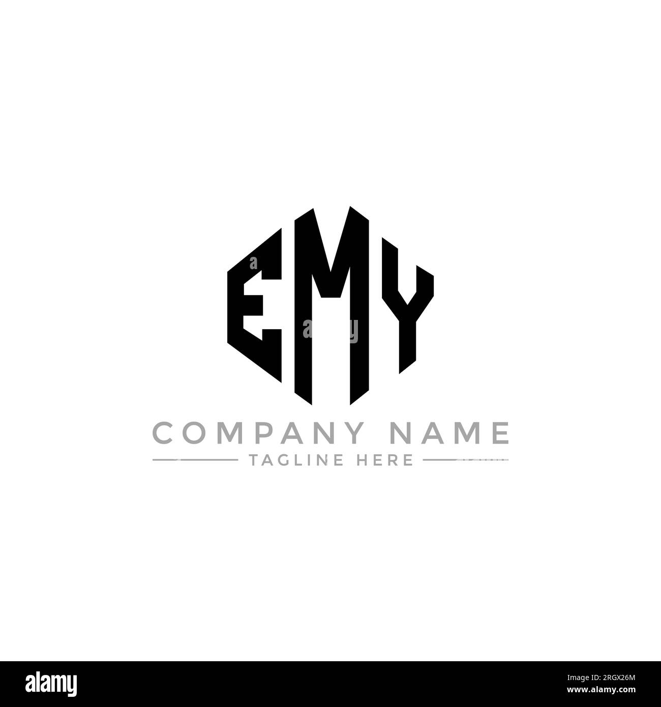 EMY letter logo design with polygon shape. EMY polygon and cube shape