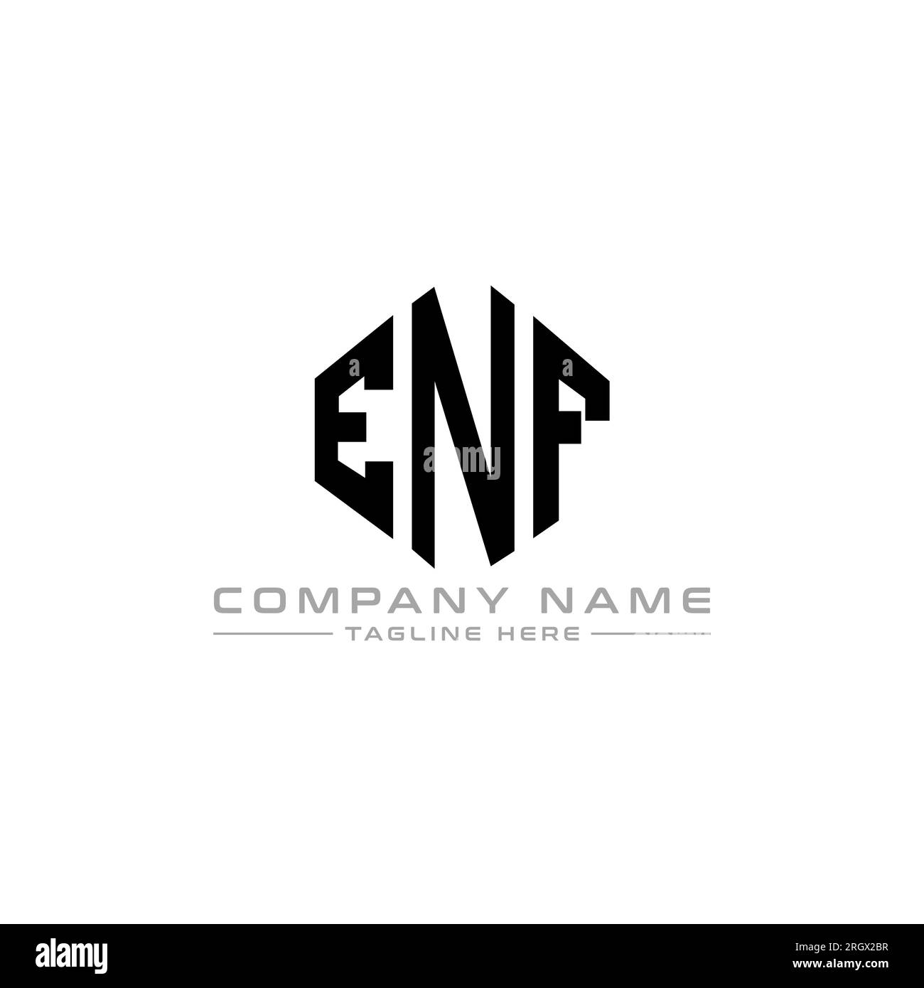 ENF letter logo design with polygon shape. ENF polygon and cube shape