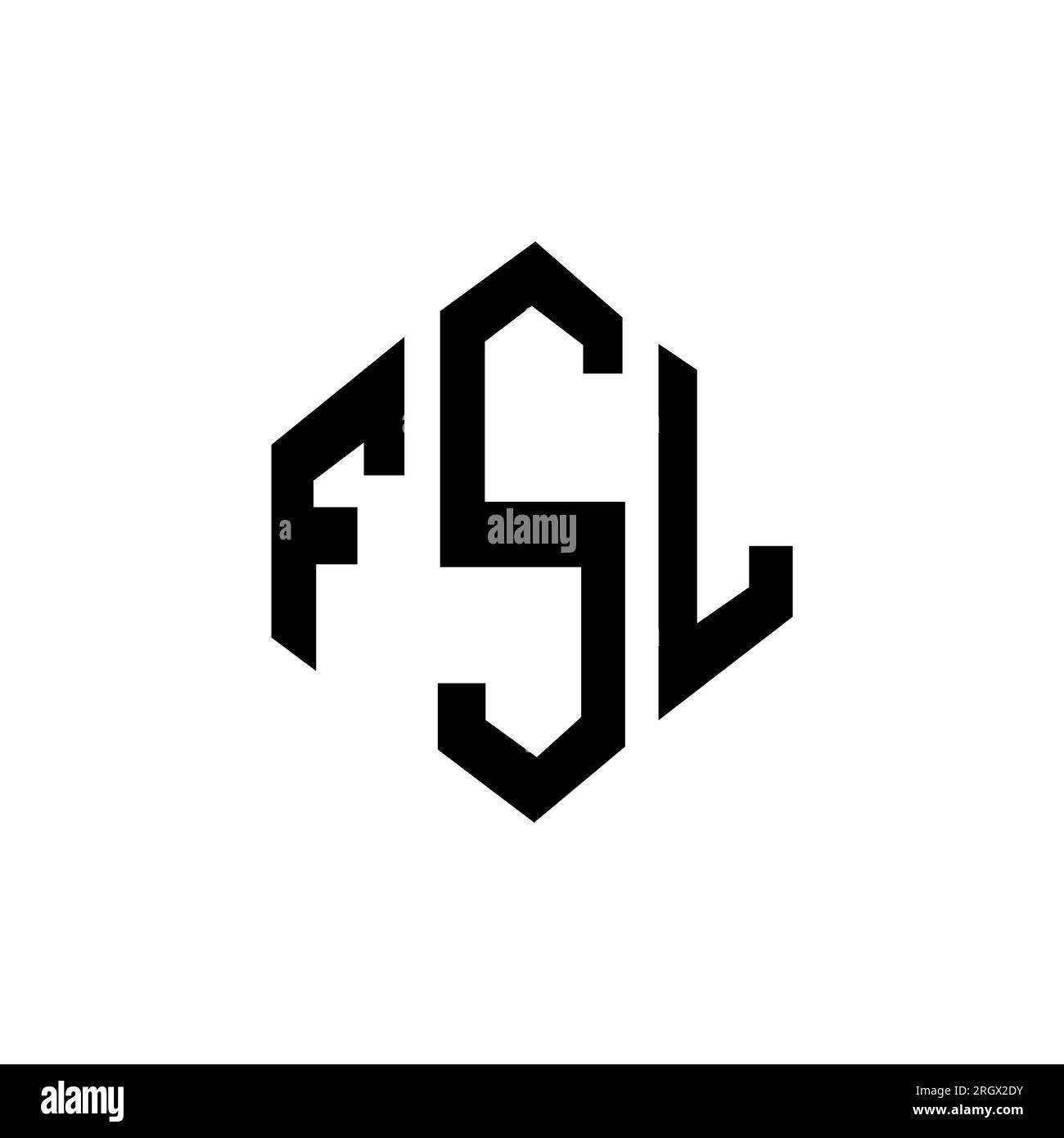 FSL letter logo design with polygon shape. FSL polygon and cube shape