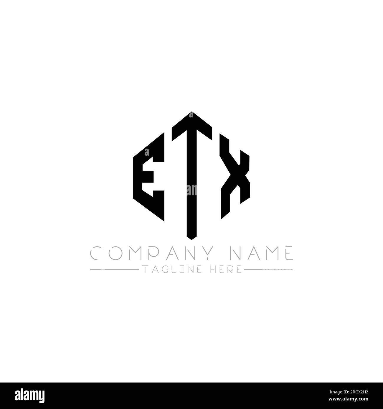 ETX letter logo design with polygon shape. ETX polygon and cube shape
