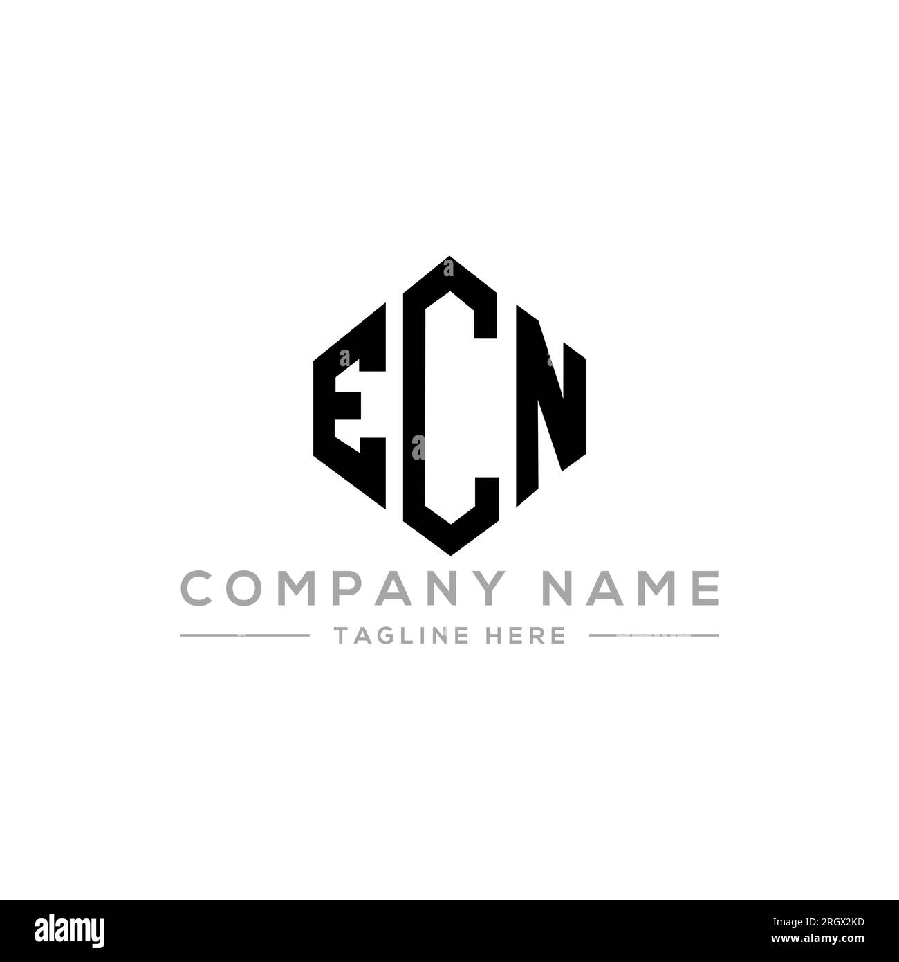ECN letter logo design with polygon shape. ECN polygon and cube shape ...