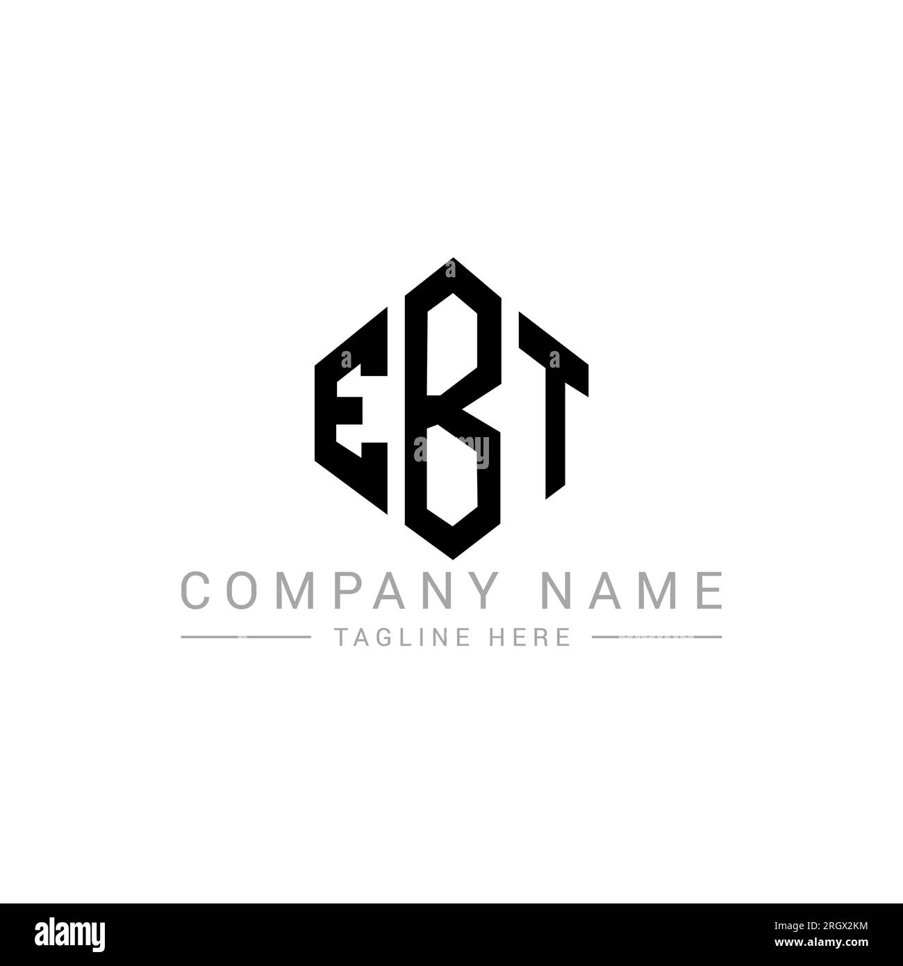 EBT letter logo design with polygon shape. EBT polygon and cube shape logo design. EBT hexagon