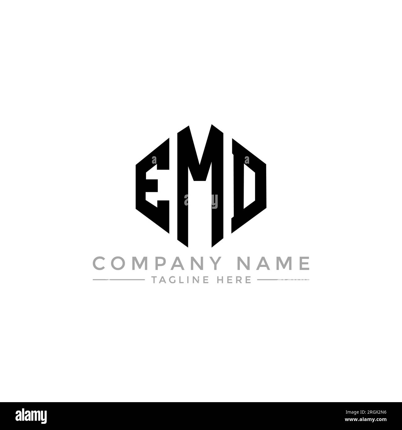EMD letter logo design with polygon shape. EMD polygon and cube shape ...