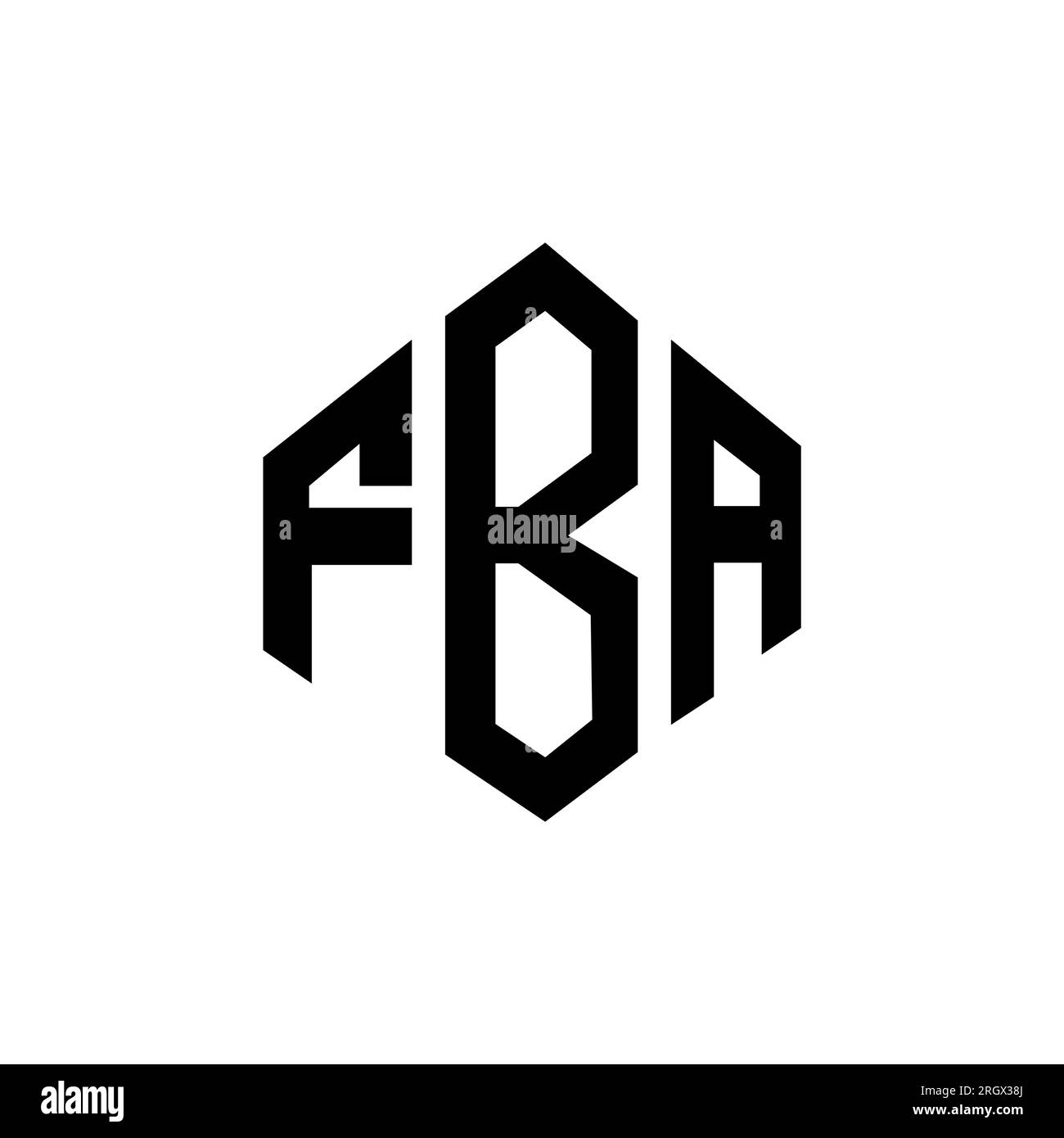 FBA letter logo design with polygon shape. FBA polygon and cube shape ...