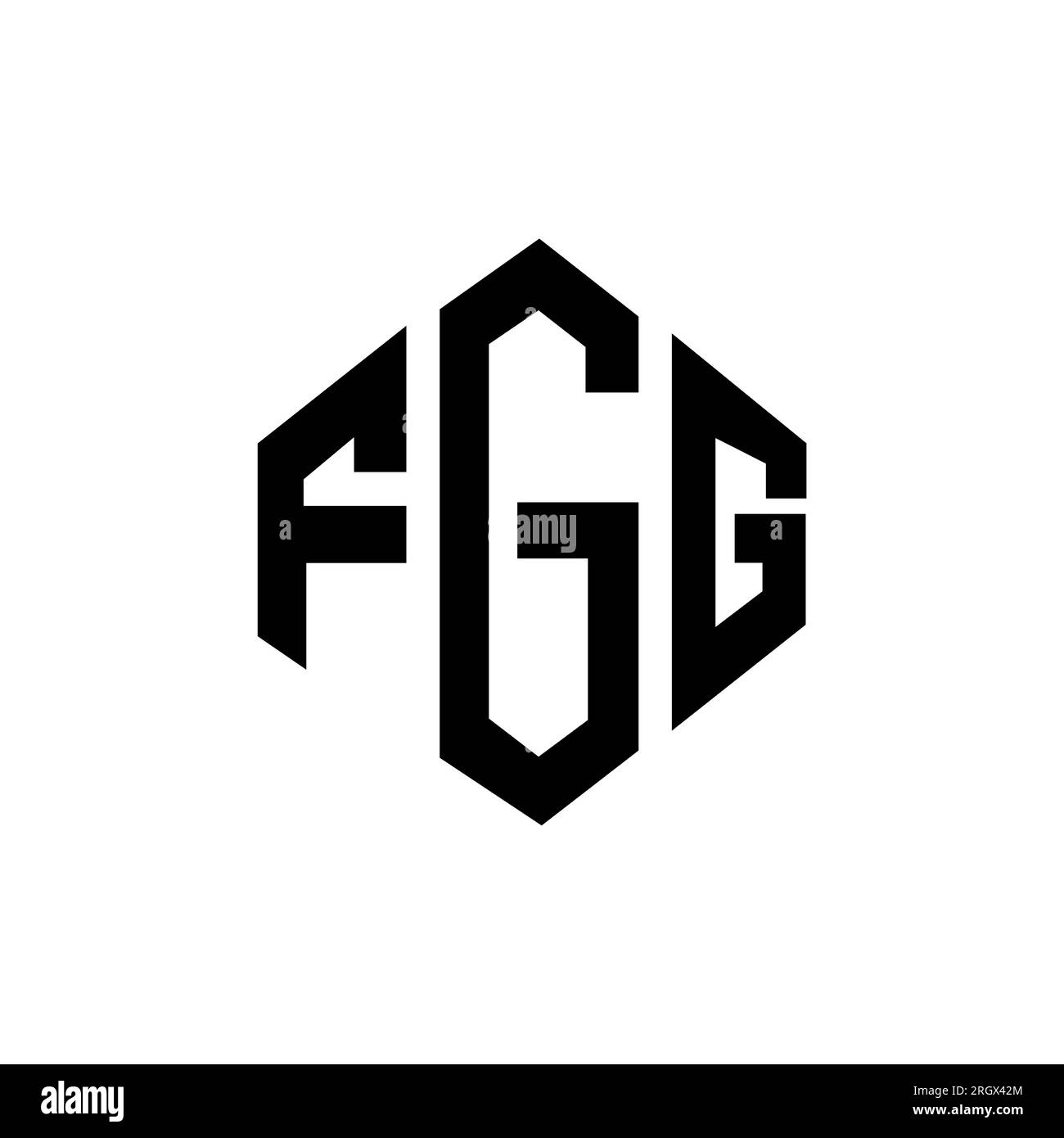 FGG letter logo design with polygon shape. FGG polygon and cube shape ...