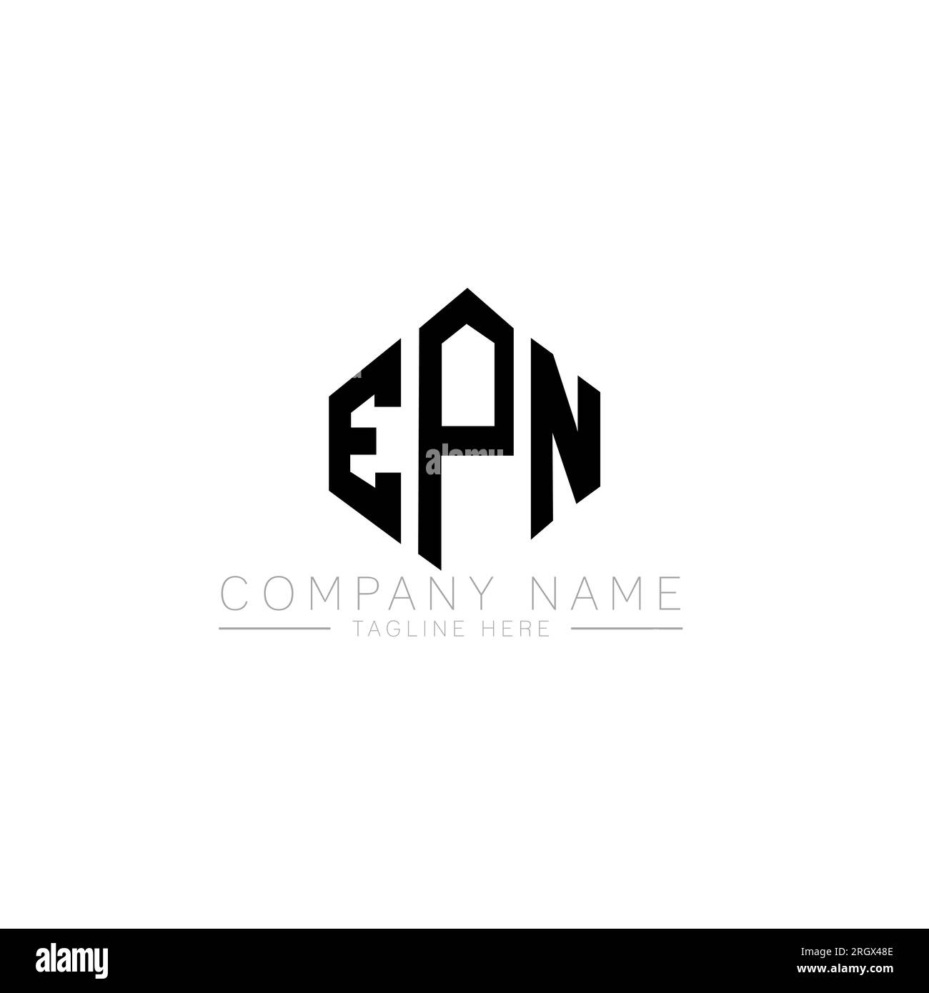 EPN letter logo design with polygon shape. EPN polygon and cube shape