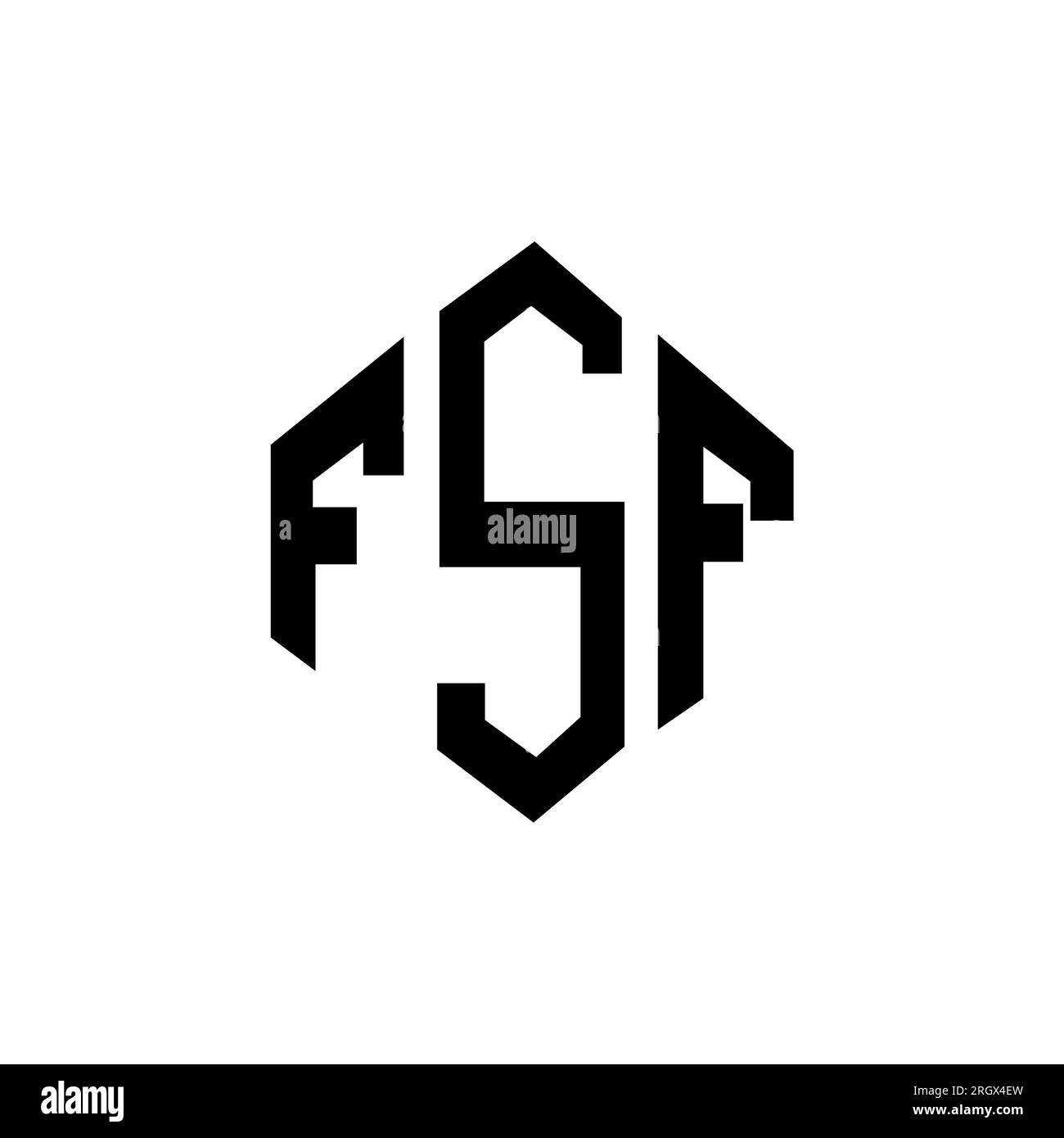 FSF letter logo design with polygon shape. FSF polygon and cube shape ...