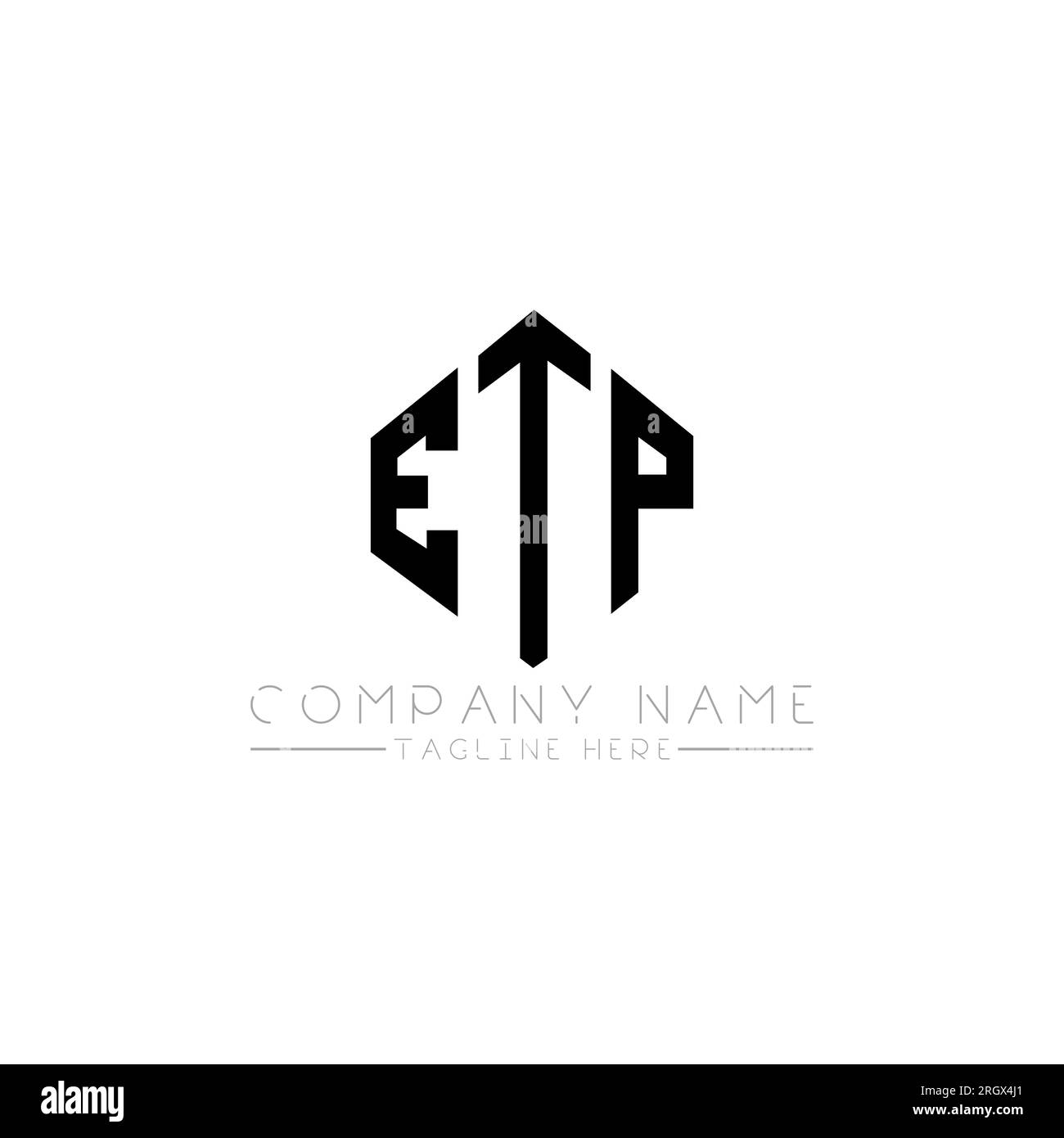 ETP letter logo design with polygon shape. ETP polygon and cube shape