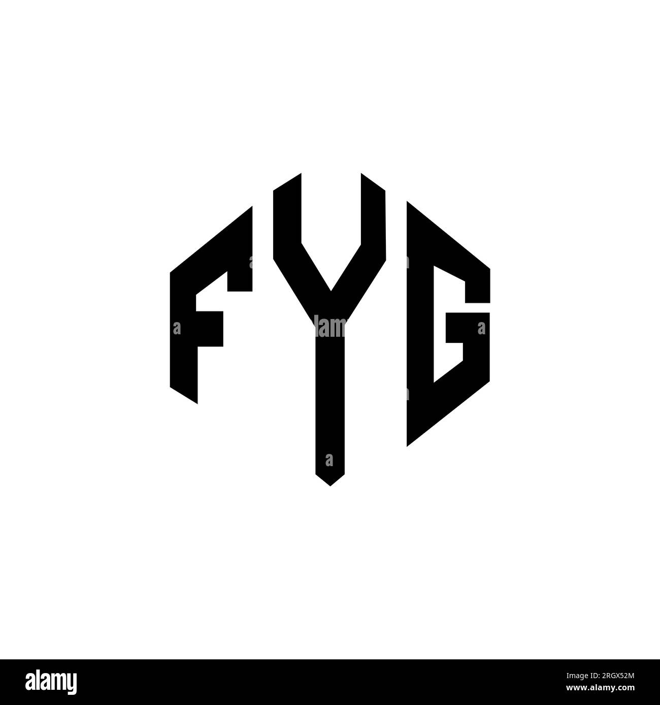FYG letter logo design with polygon shape. FYG polygon and cube shape ...