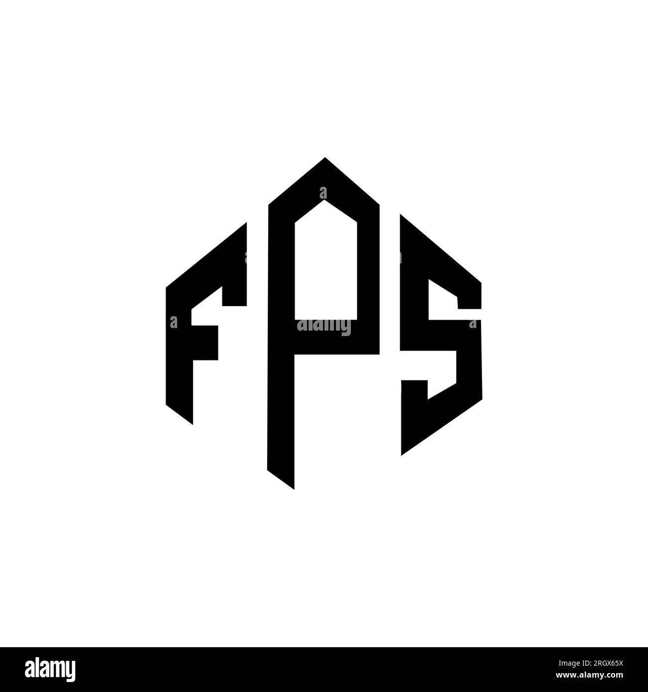 FPS letter logo design with polygon shape. FPS polygon and cube shape