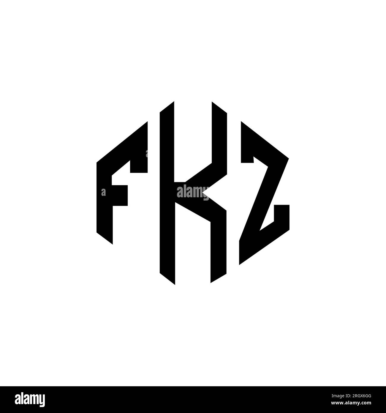 FKZ letter logo design with polygon shape. FKZ polygon and cube shape ...