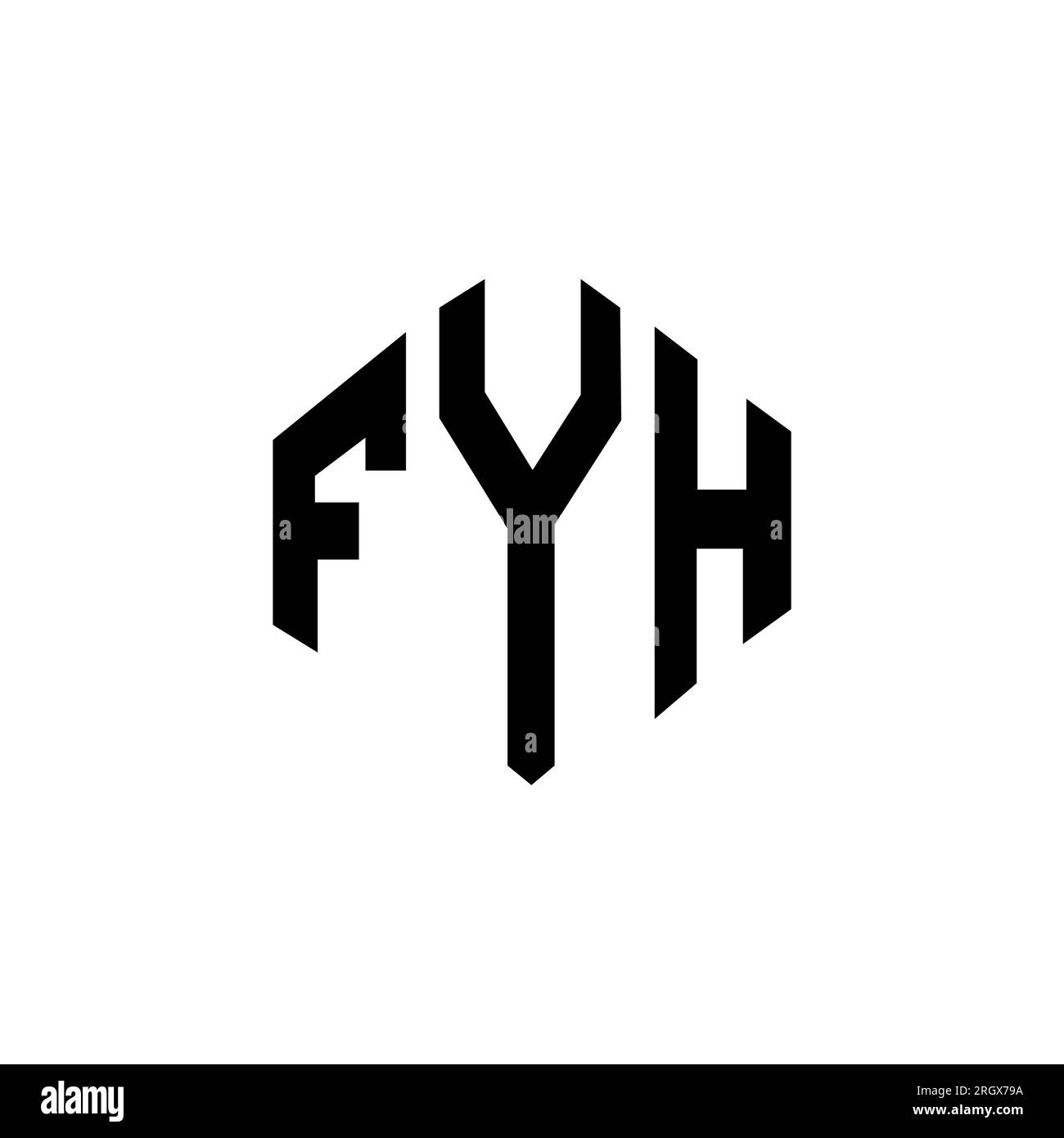 FYH letter logo design with polygon shape. FYH polygon and cube shape ...
