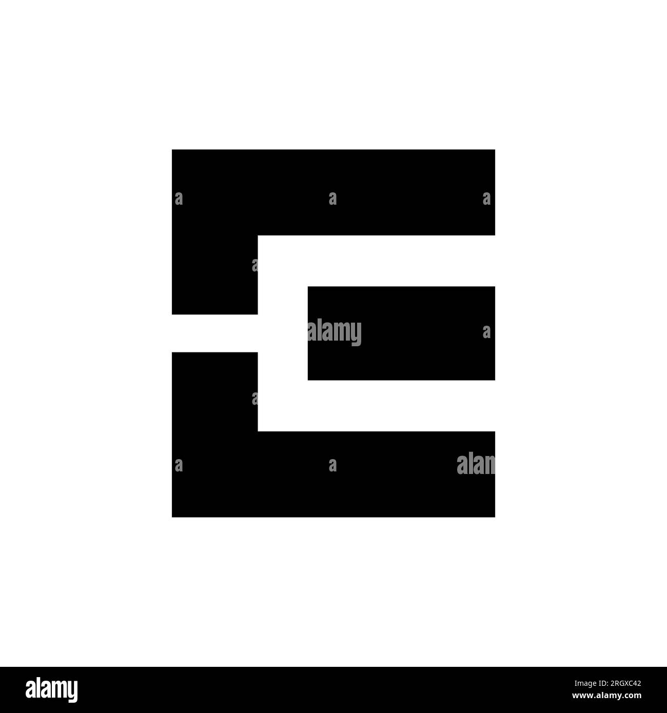 Black Rectangular Letter E Icon on a White Background Stock Photo - Alamy
