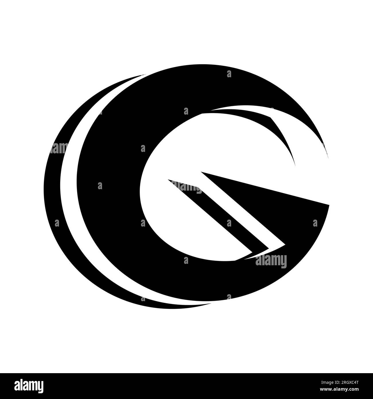 Black Round Layered Letter G Icon on a White Background Stock Photo - Alamy