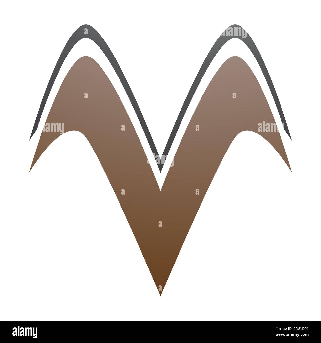 Brown and Black Wing Shaped Letter V Icon on a White Background Stock ...
