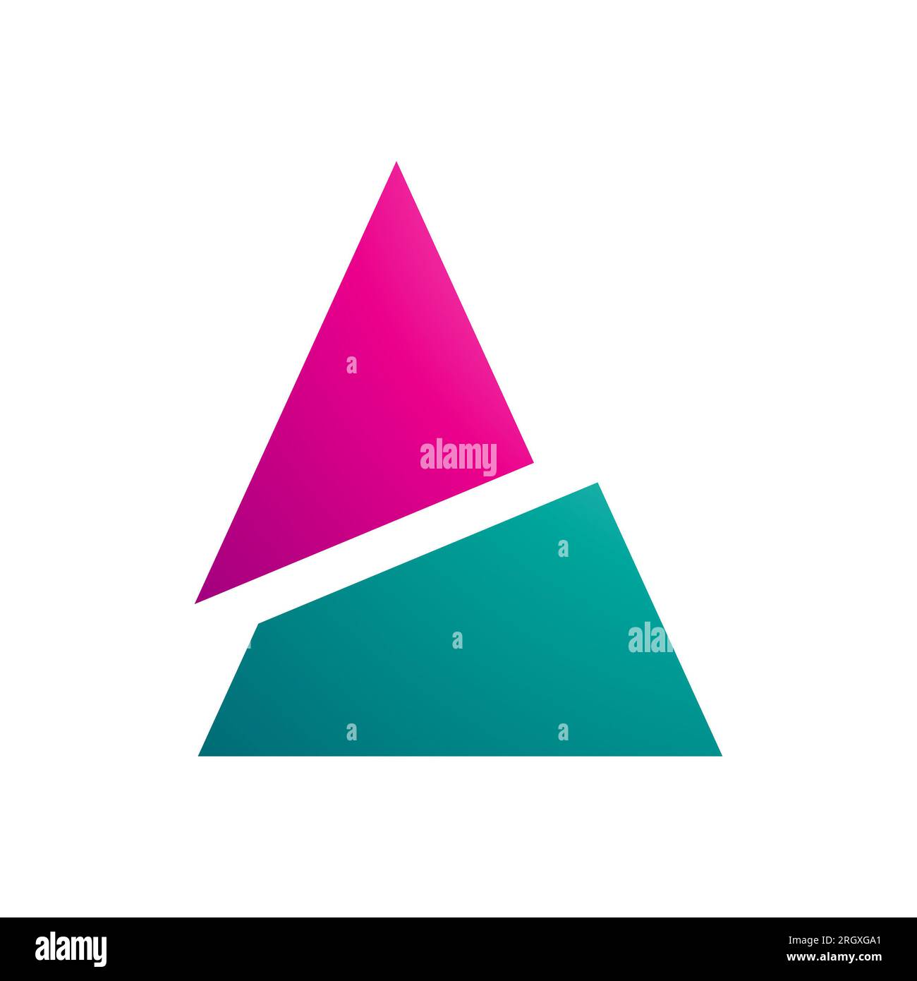 Magenta and Green Split Triangle Shaped Letter A Icon on a White ...