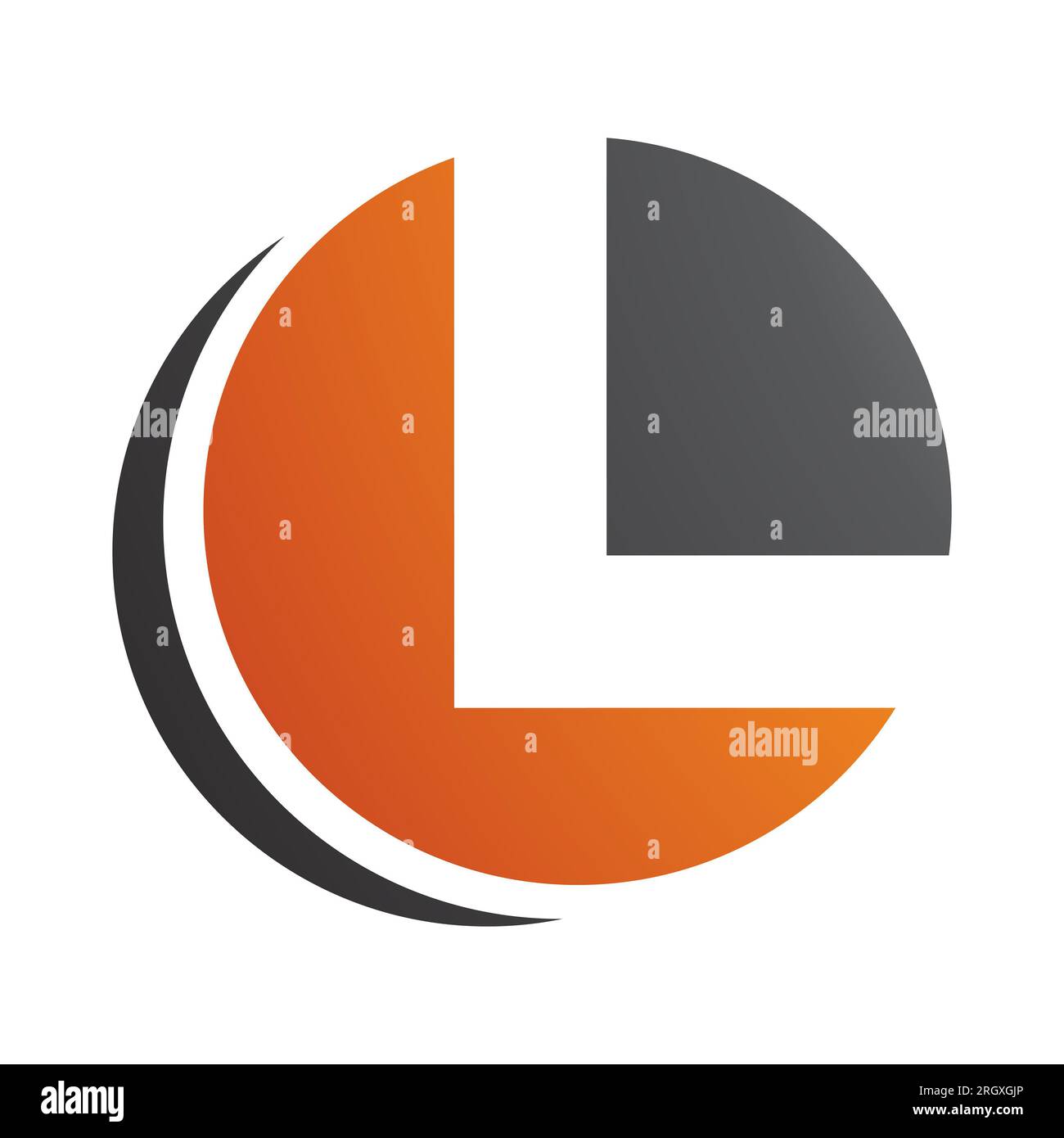 Orange and Black Circle Shaped Letter L Icon on a White Background ...