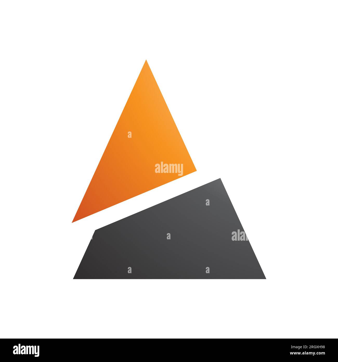 Orange and Black Split Triangle Shaped Letter A Icon on a White ...