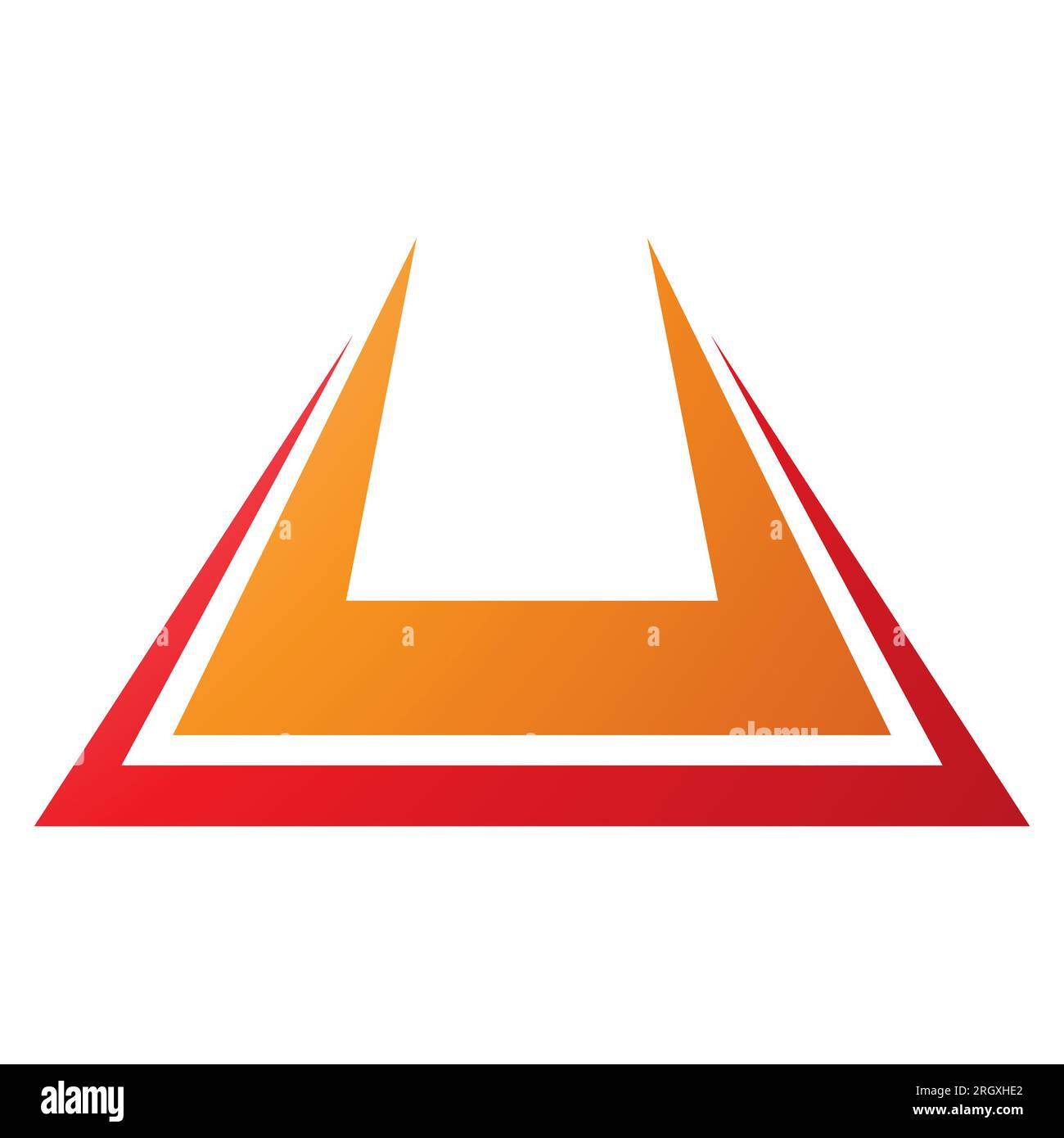 Orange and Red Bold Spiky Shaped Letter U Icon on a White Background ...