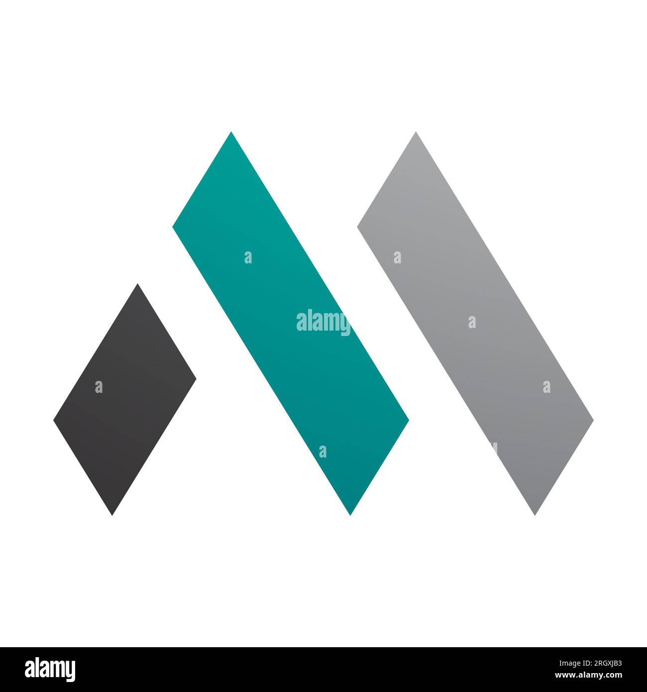Persian Green and Black Letter M Icon with Rectangles on a White ...