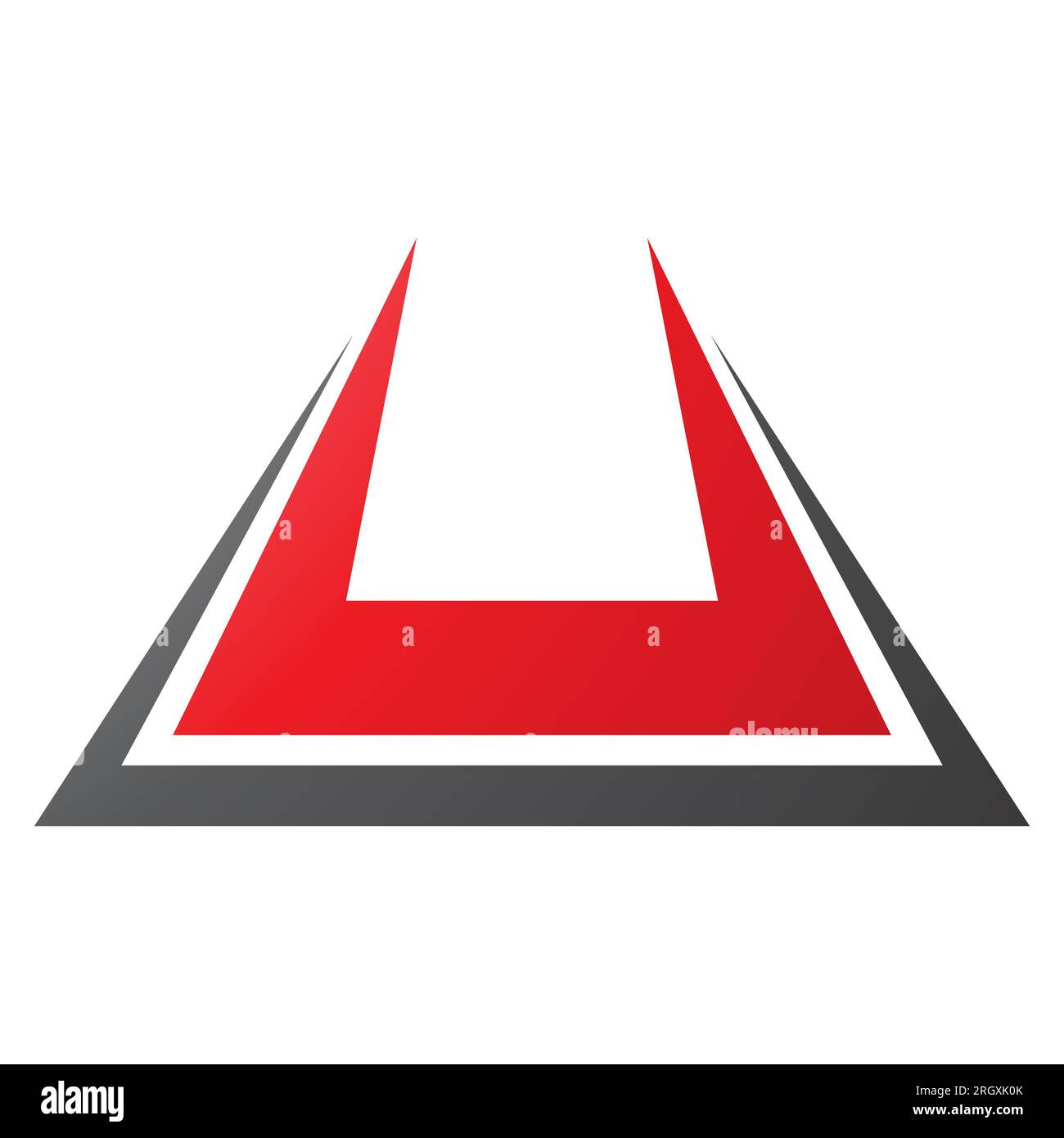 Red and Black Bold Spiky Shaped Letter U Icon on a White Background ...