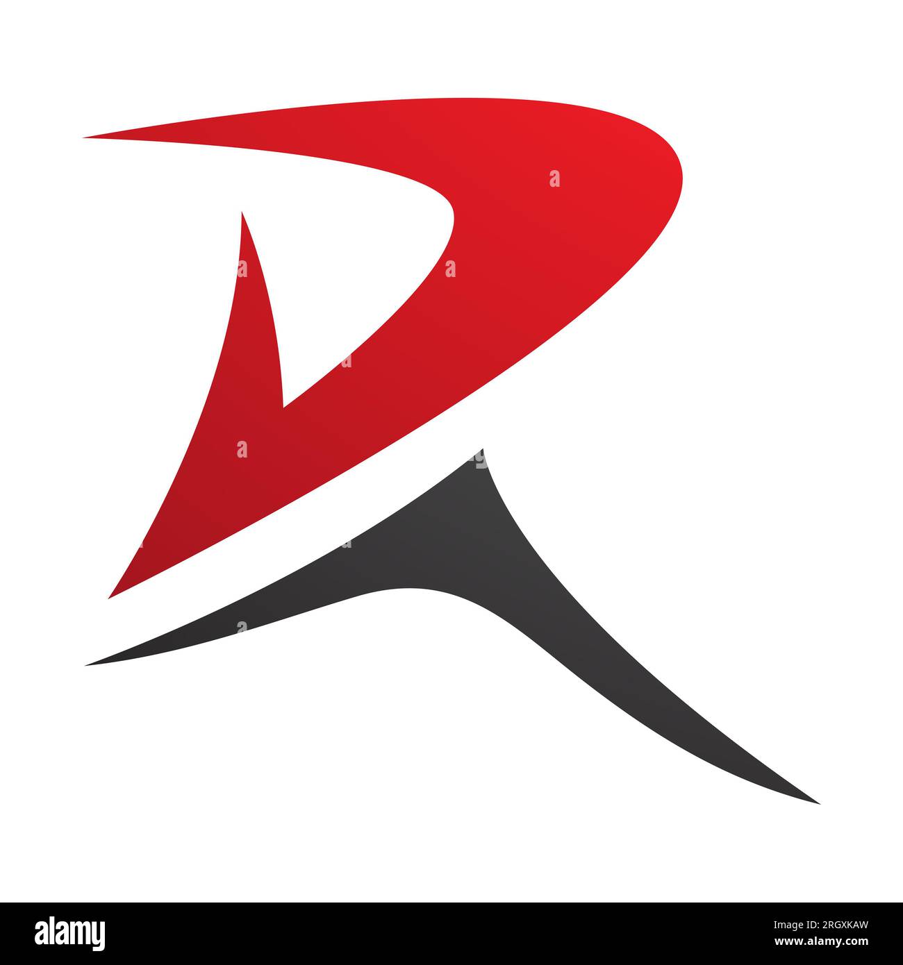 Red and Black Pointy Tipped Letter R Icon on a White Background Stock ...