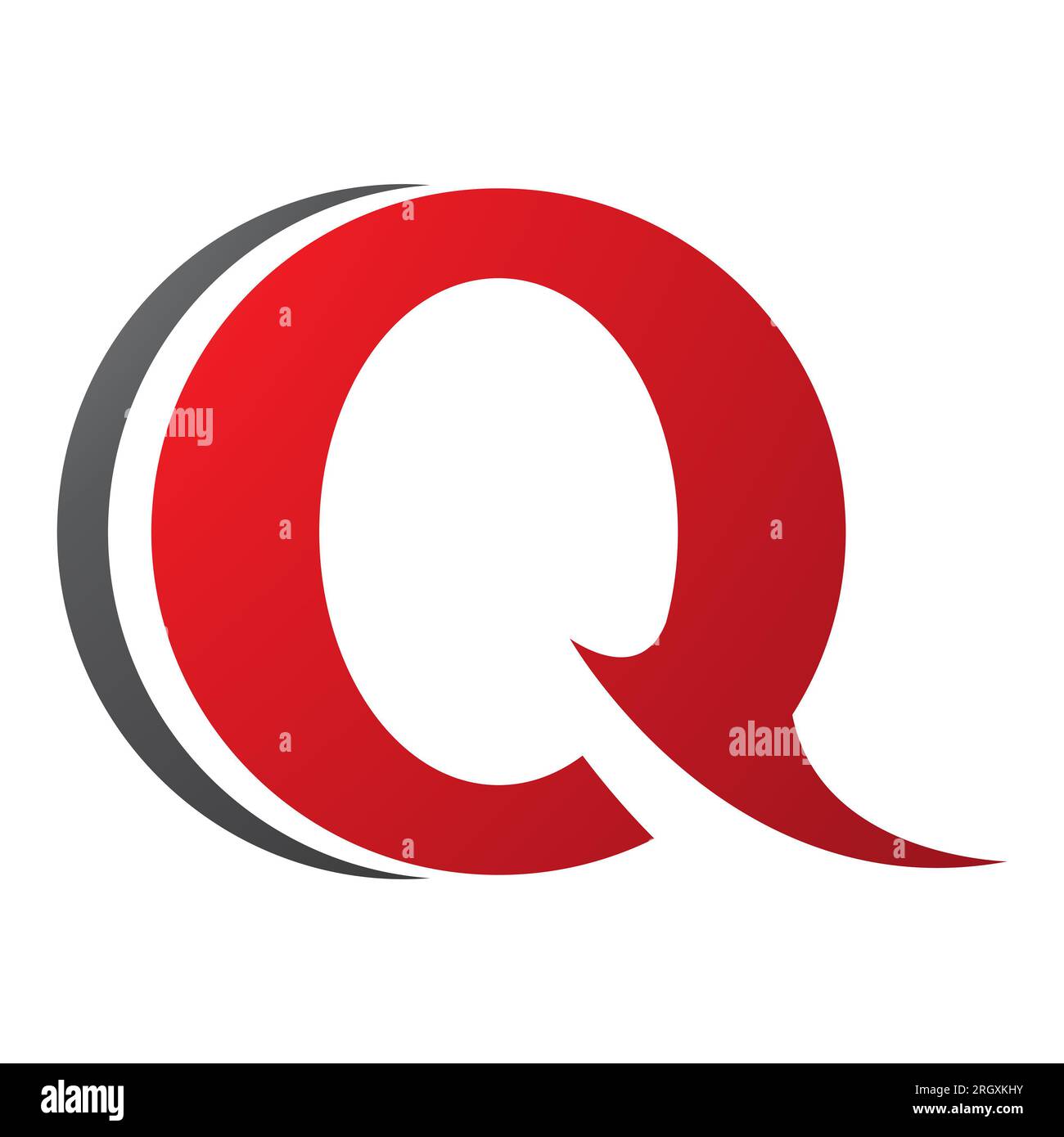 Red and Black Spiky Round Shaped Letter Q Icon on a White Background ...