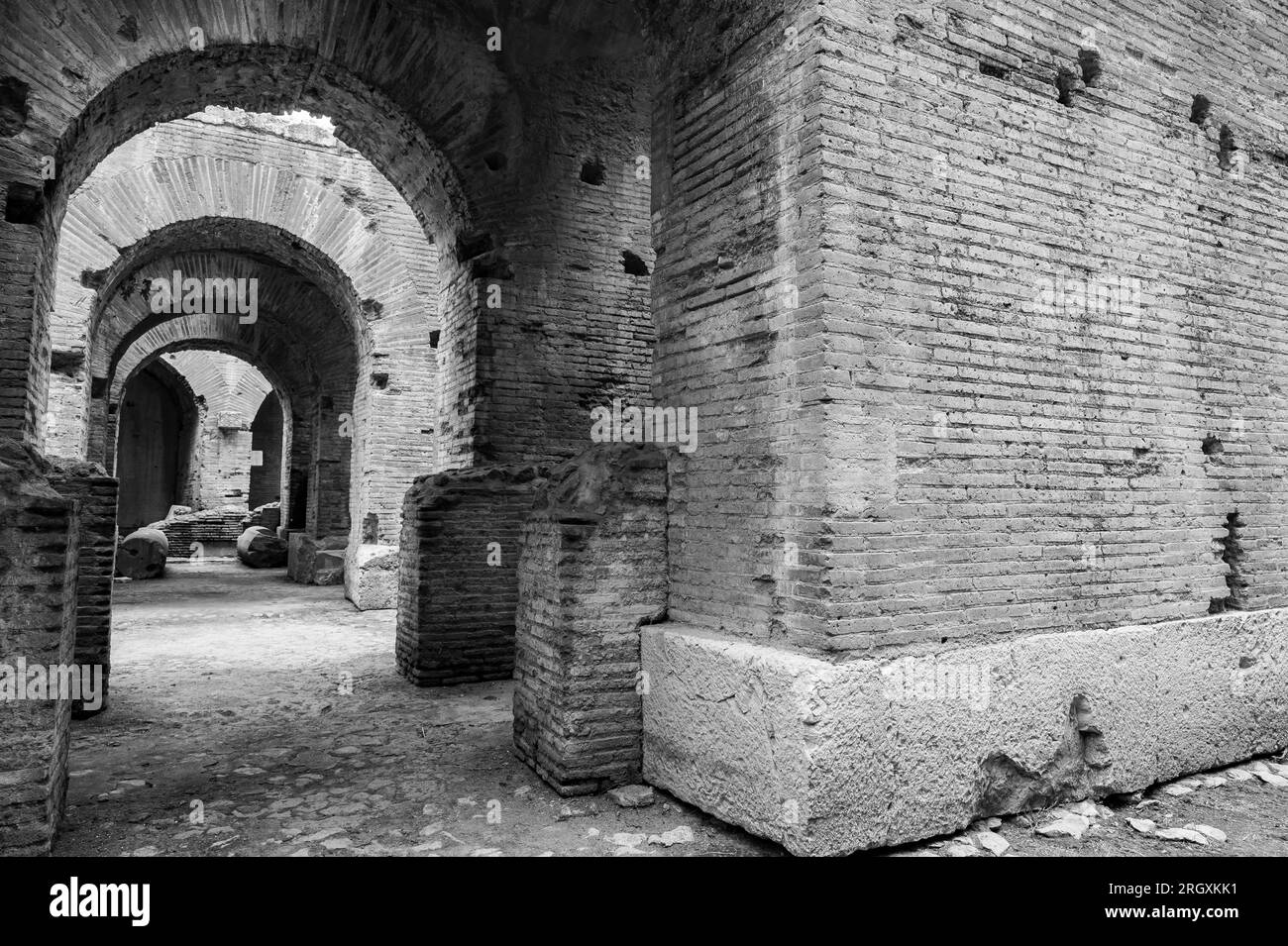 The Campanian Amphitheater is a Roman amphitheater located in the city of Santa Maria Capua Vetere - coinciding with the ancient Capua - second in siz Stock Photo
