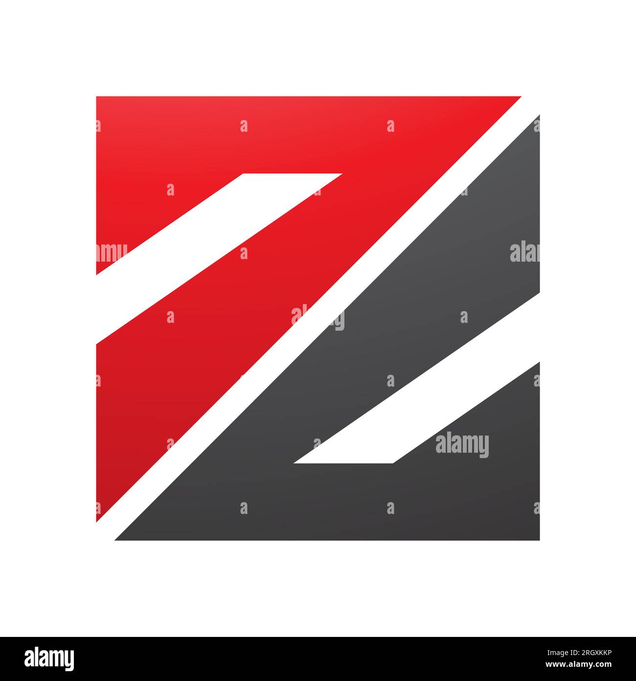 Red and Black Triangular Square Shaped Letter Z Icon on a White ...