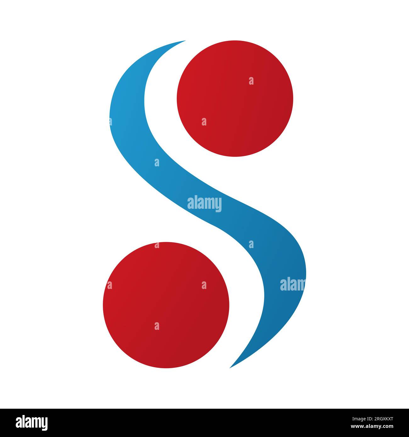 Red and Blue Letter S Icon with Spheres on a White Background Stock ...