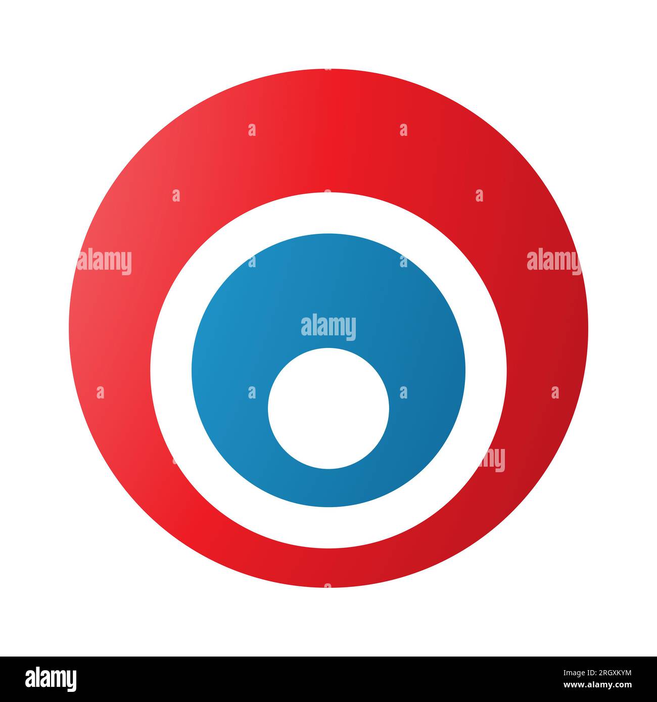 Red and Blue Letter O Icon with Nested Circles on a White Background ...