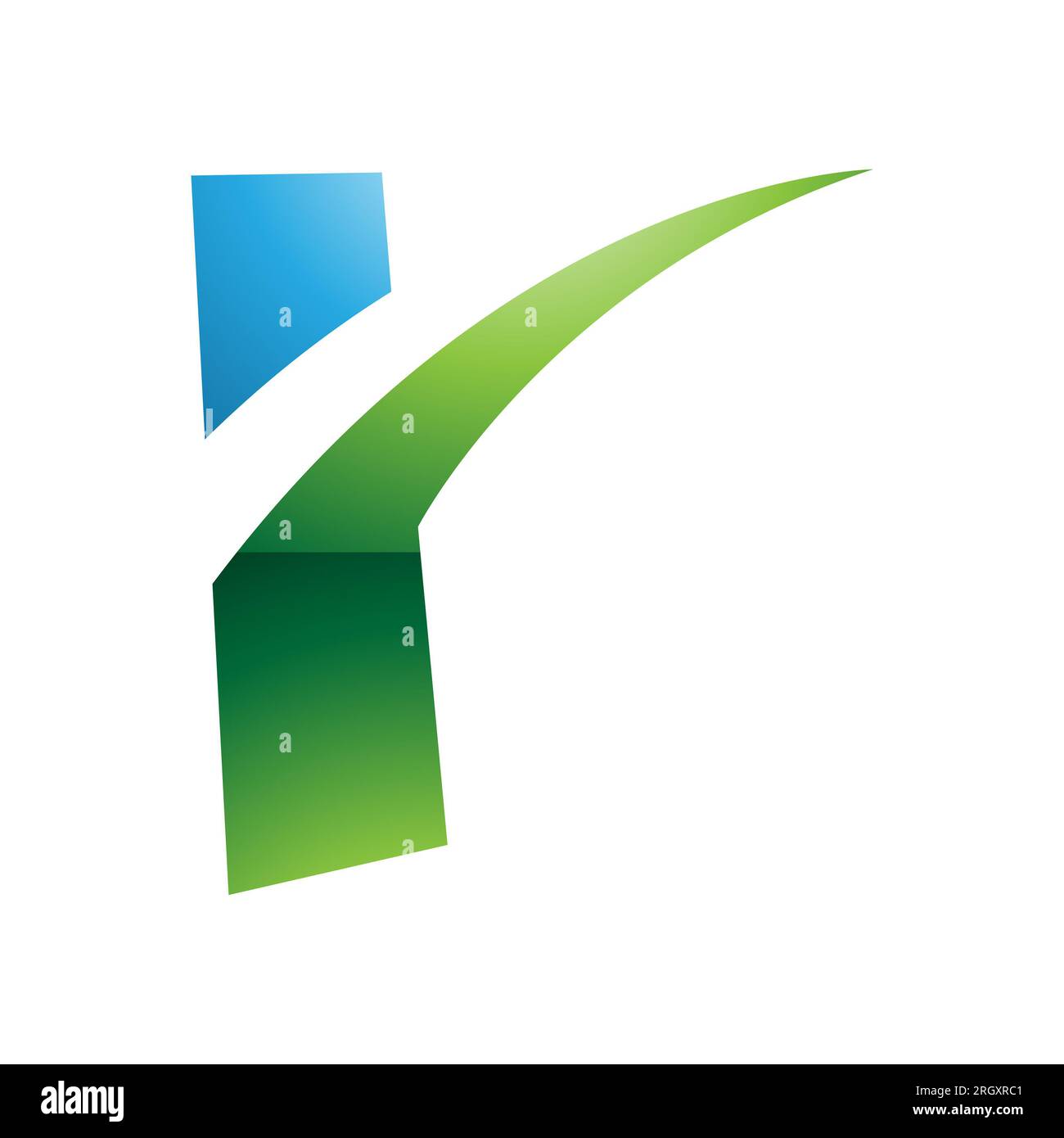 Green and Blue Glossy Spiky Shaped Letter R Icon on a White Background ...