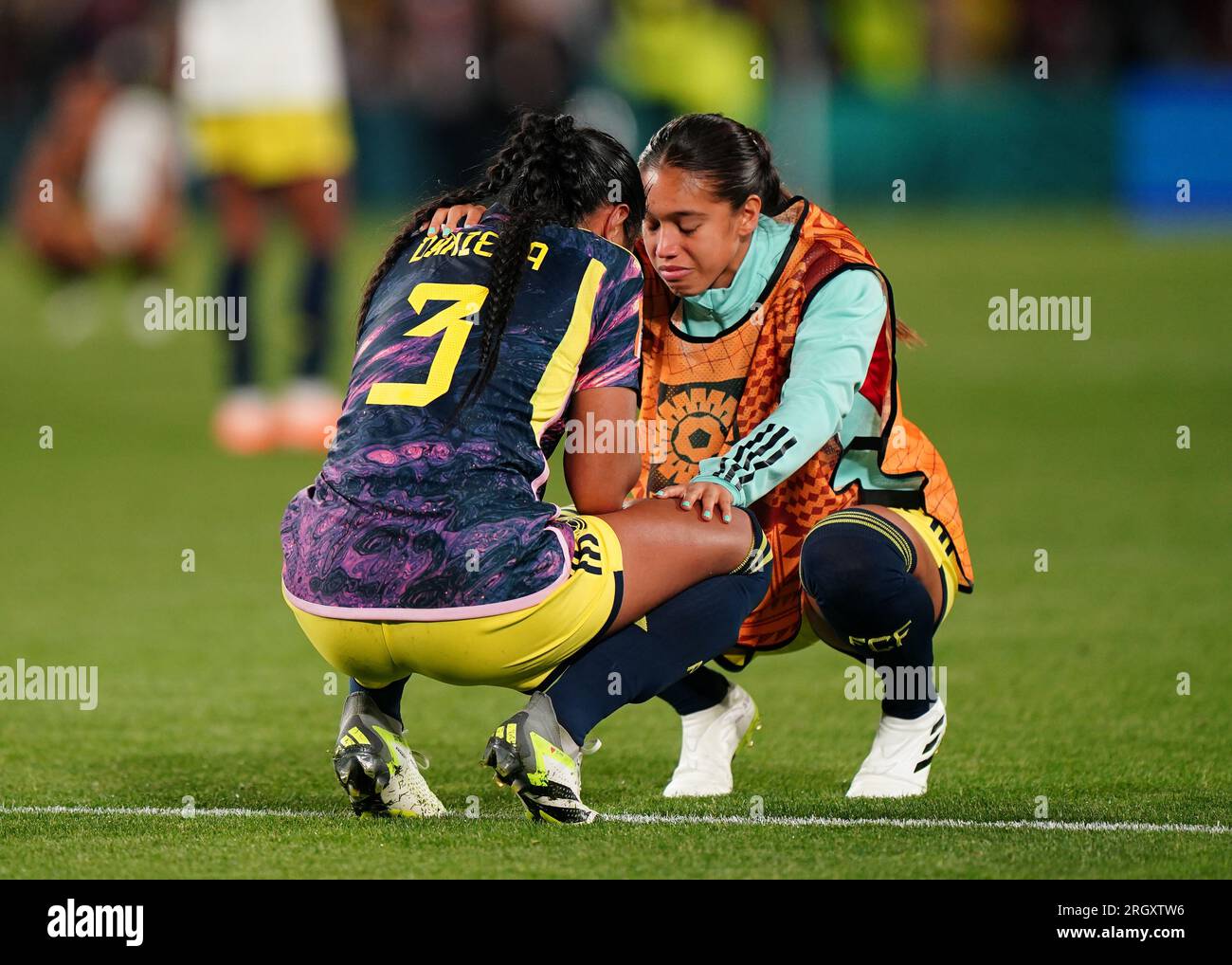 Colombia's Daniela Arias looks dejected after the FIFA Women's World
