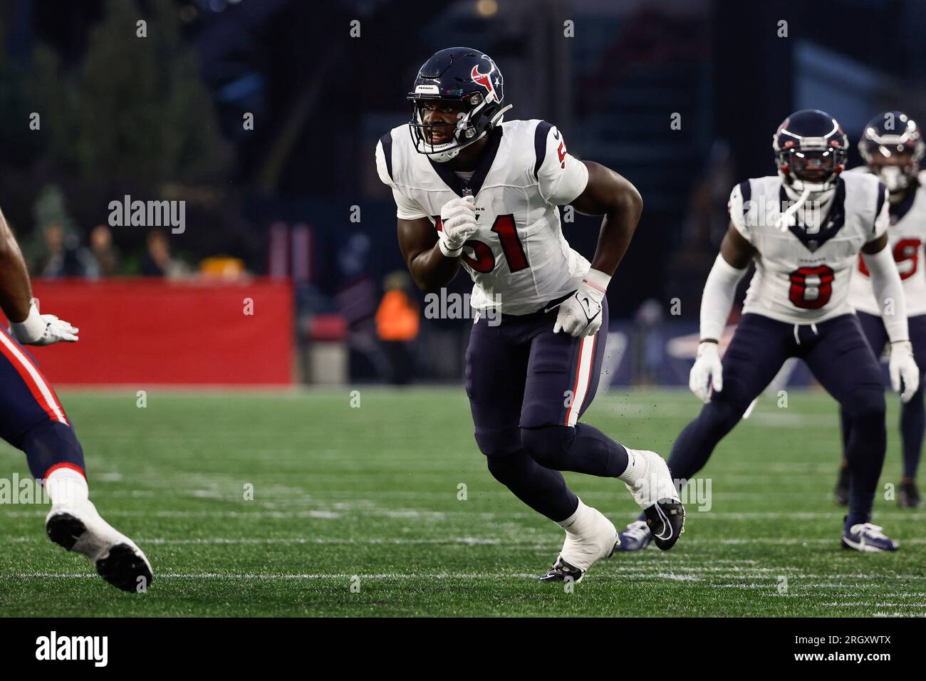 Houston Texans defensive end Will Anderson Jr. rushes against the