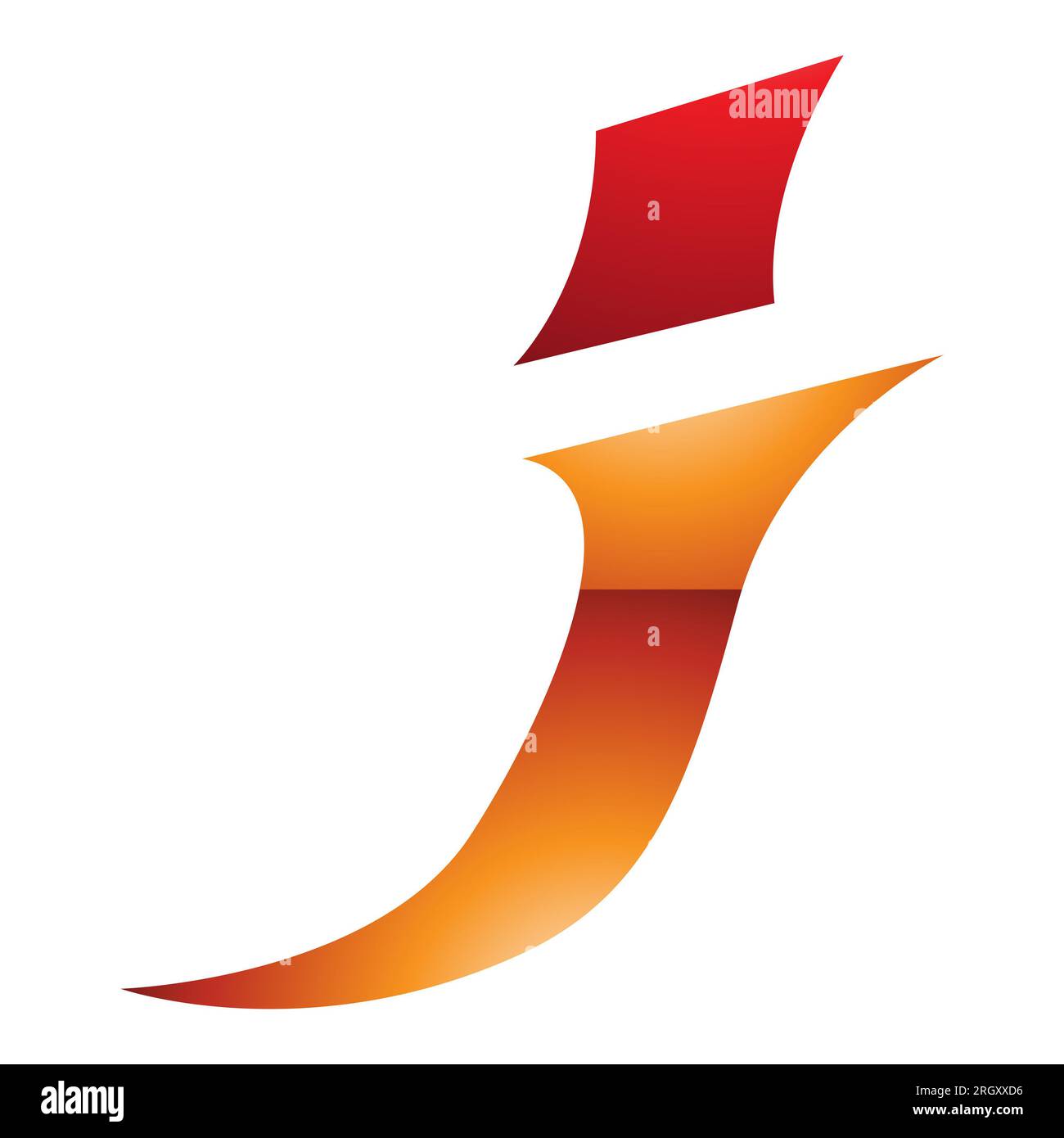 Orange and Red Glossy Spiky Italic Letter J Icon on a White Background ...