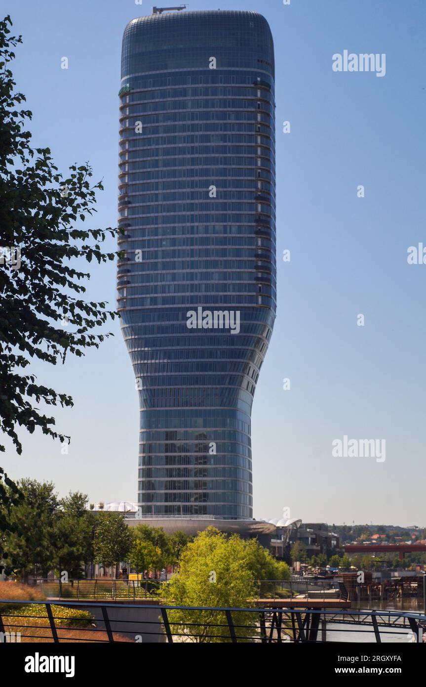 Belgrade Tower skyscraper as a part of Belgrade Waterfront project Stock Photo