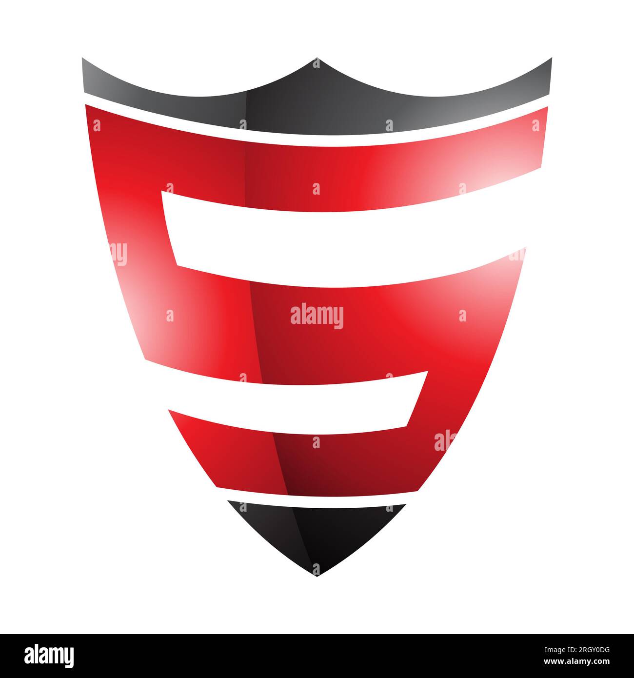 Red and Black Glossy Shield Shaped Letter S Icon on a White Background ...
