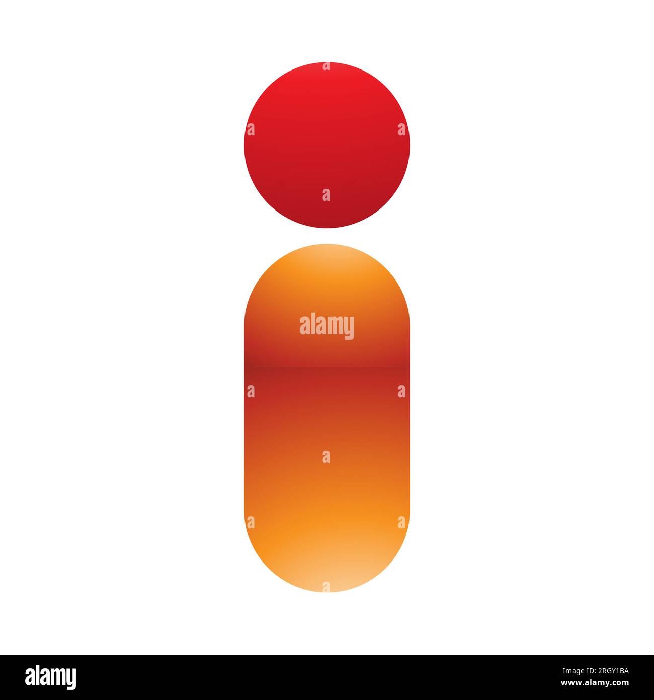 Red and Orange Glossy Abstract Round Person Shaped Letter I Icon on a ...