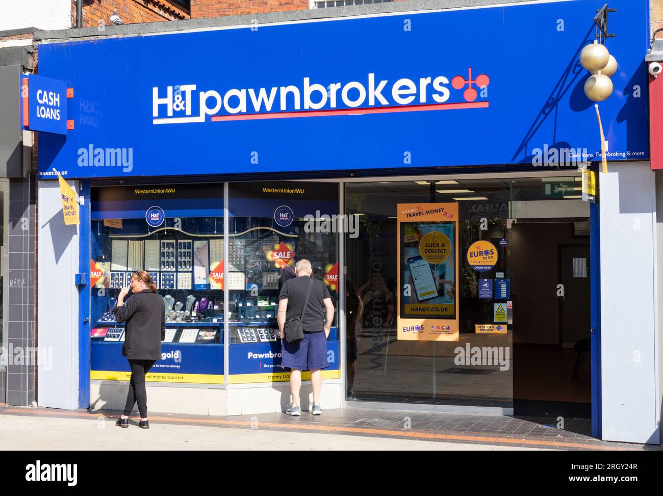 H&T Pawnbrokers Pawn shop on Scunthorpe High street Scunthorpe Town centre Scunthorpe North Lincolnshire England UK GB Europe Stock Photo