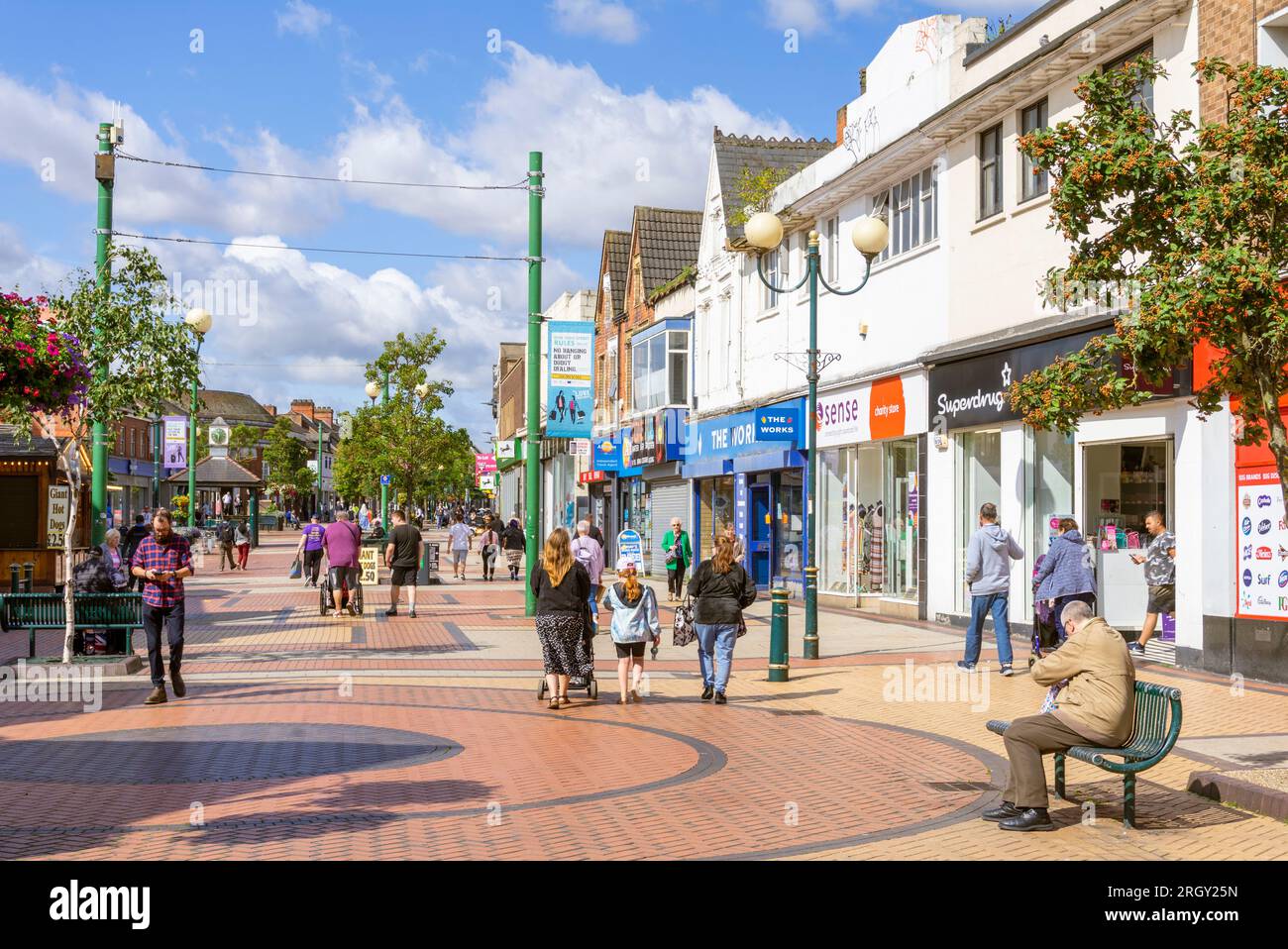 Scunthorpe High Street with people shopping in Scunthorpe town centre Scunthorpe North Lincolnshire England UK GB Europe Stock Photo