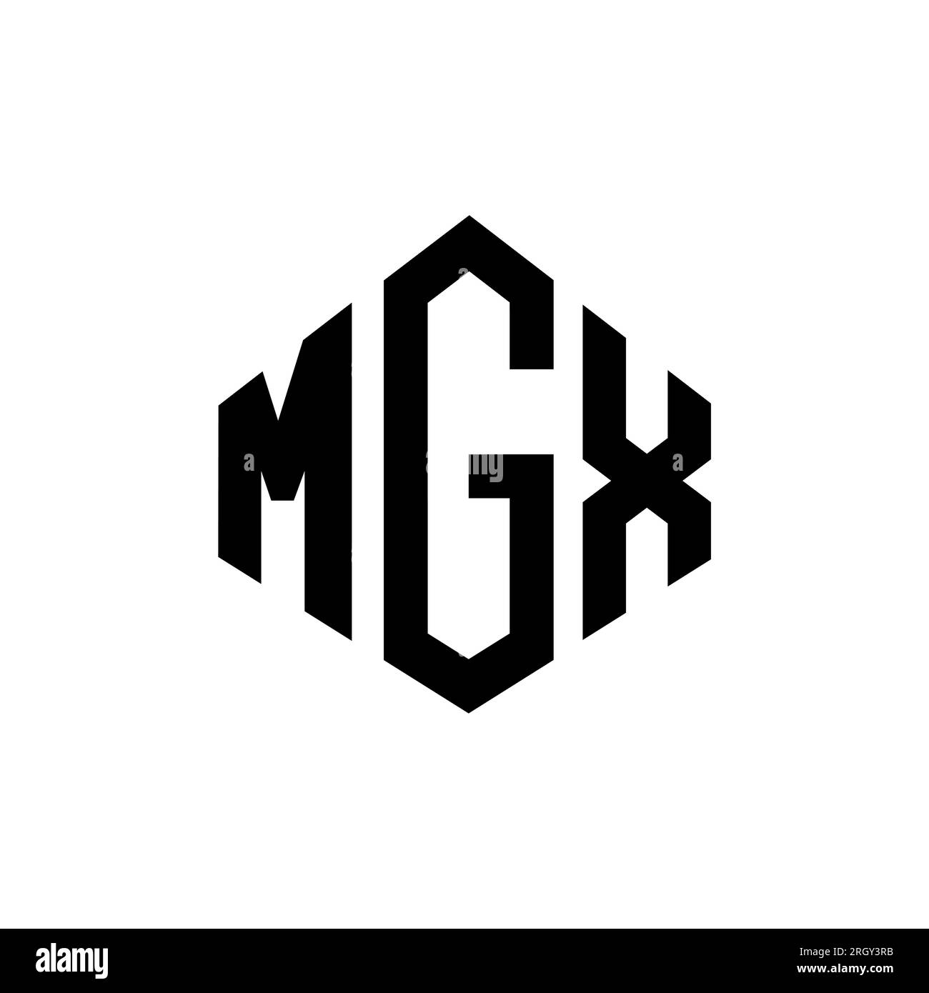 MGX letter logo design with polygon shape. MGX polygon and cube shape logo design. MGX hexagon vector logo template white and black colors. MGX monogr Stock Vector