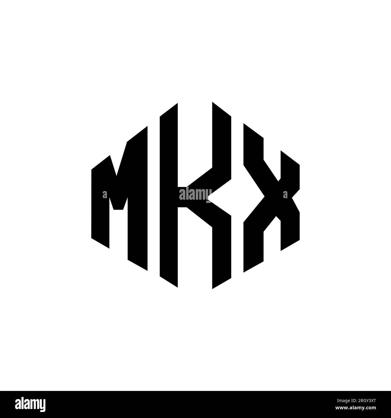 MKX letter logo design with polygon shape. MKX polygon and cube shape